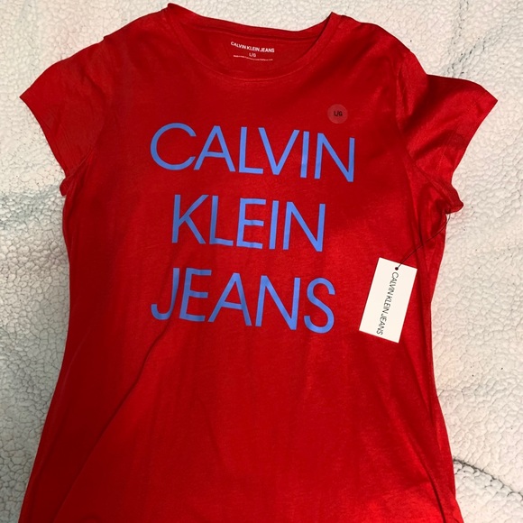 Calvin Klein Jeans Tops - Calvin Klein Jeans Red Short Sleeve Tee